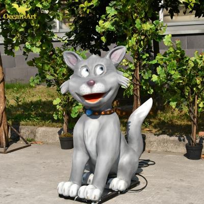 China Beautiful Life Size Animatronic Show Cat Animal Model For Sale for sale