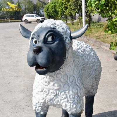 China Life Size Animatronic Sheep Exhibit Garden Decoration Fiberglass Sheep for sale