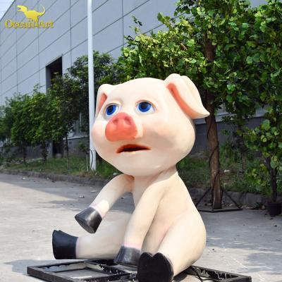 China Life Size Animal Waterproof Dinosaur Park Exhibition Cute Pig Life Size Animatronic for sale