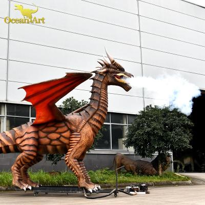 China Artificial custom animatronic dragon factory china factory large theme park smoke 3d smoke robot dragon for sale for sale