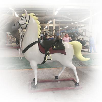 China OAJ9200 Amusement Park Life Size Amusement Park Statue Fiberglass Horse Sculpture for sale