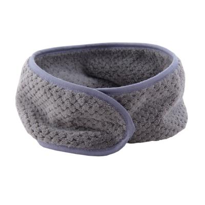 China Gray New Design Women Custom Comfortable Shower Yoga Makeup Spa Soft Headband for sale