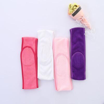 China Terry Cloth Spa Headband Stretch Comfortable Soft Facial Towel Headband Spa Bandage Makeup Wrap Washable Facial Headbands for sale