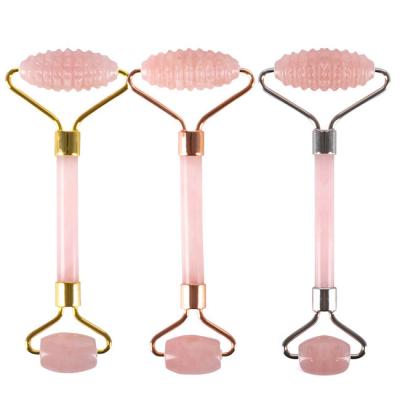 China Mini Cute Tooth Jake Roller Natural Rose Jade Face Massager Belt Face Roller Massager for sale