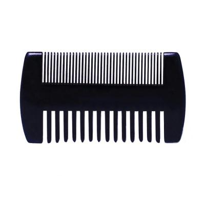 China High Quality Environmentally Friendly Double Sided Anti-static Wide Fine Black Travel Tooth Wooden Beard Comb for sale