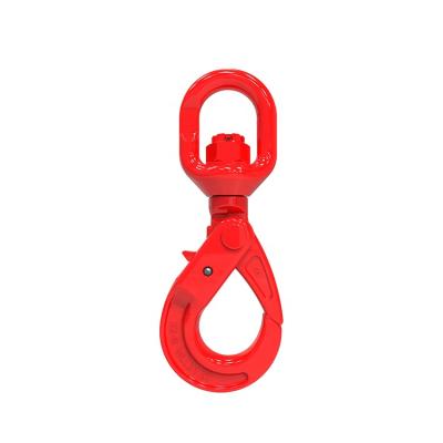 China Heavy Industry Shenli Rigging Alloy Steel G80 Improved 15T Swivel Selflock Hook / Swivel Hook For Lifting for sale