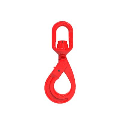 China Heavy Industry Chains Sling G80 Safety Self Locking Swivel Lifting Sling Hook With Bearing for sale