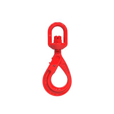 China Heavy Industry Chains Sling G80 Alloy Steel European Type Self Locking Swivel Hook With Bearing for sale