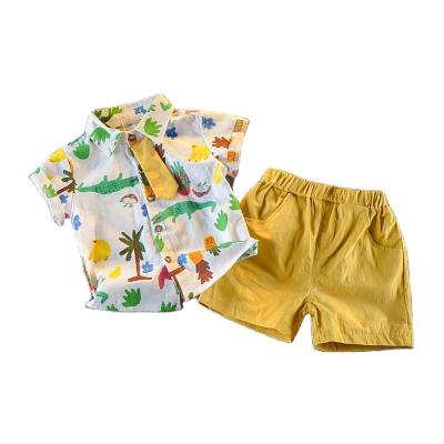 China Spring/summer 2022 spring/summer casual style boys' trend Korean version of handsome short-sleeved shirt set for sale