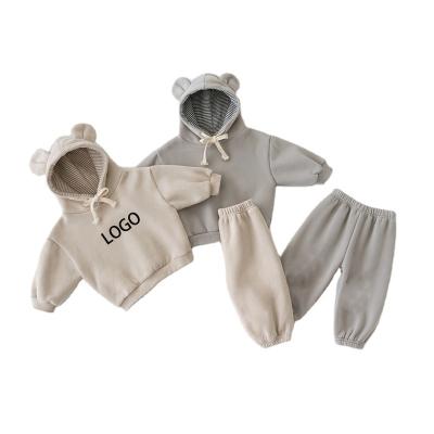 China Anti-pilling 2022 new spring Baby cotton hoodie solid color models warm pure coats for boys and girls baby custom children's clothing baju anak for sale