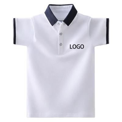 China New summer garden school clothes custom logo warm pure cotton polo shirt simple anti-pilling t-shirt kids boys girls school uniform pplo shirt for sale