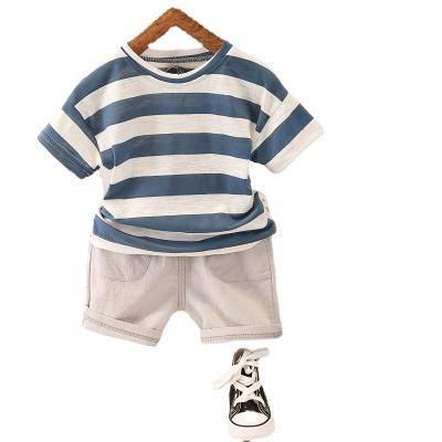 China Anti-pilling new summer products scold kids boys shorts stylish and casual striped cotton loose shorts clothing sets for sale