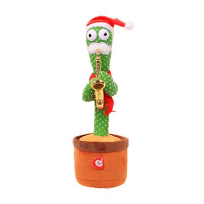 China Gift Kids Toys Free Shipping Electronic Plush Toy Dancing Cactus Santa Gift Rechargeable Lighting Twisting Shake for sale