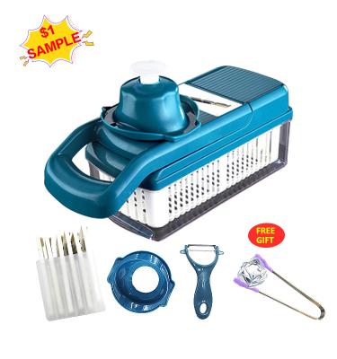 China Cheap Commercial Happy Main Meat Salad Mandoline Potato Slicer Stocked Veggie Cleaver Shredder Cutter Slicer for sale