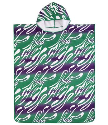 China Custom Printed High Quality 100% Hooded Poncho Child Safe Microfiber Beach Towel for sale