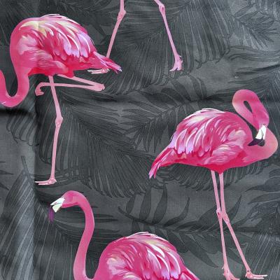 China QUICK DRY in Running Flamingo Style Digital Printing Microfiber Peach Skin Fabric for Beach Shorts for sale