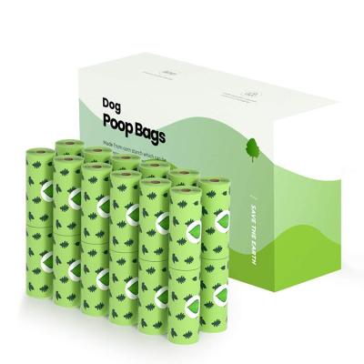 China Sustainable Wholesale Eco-Friendly Dog Poop Bags 24 Rolls 360 Bags 100% Compostable Dog Poop Bags for sale