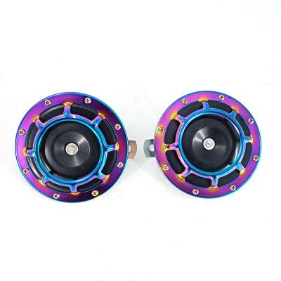 China Car Audio System 125mm Disc Horn Loud Blow Tone Grille Mount Compact Car Horns Disc Horn 12V 335-435 for sale