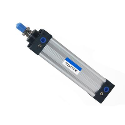 China Piton Type Air Factory SU50 Series Double Bore 50mm Stroke 25-1000mm Standard Double Action Pneumatic Cylinder for sale