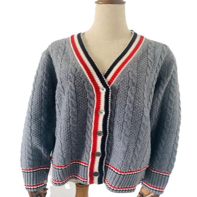 China Anti-wrinkle factory professional warm thick knitwear female button sweaters cardigans for sale