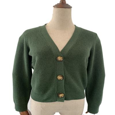 China Anti-wrinkle Ms. v-neck color sheer cotton wool cardigan sweater knitting coat for sale