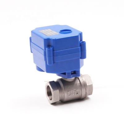 China General motorized ball valve 2 way ss304 brass motorized ball valve electric control valve 5v 3.6v 12v 24v 110v 220v DN15 DN20 for sale