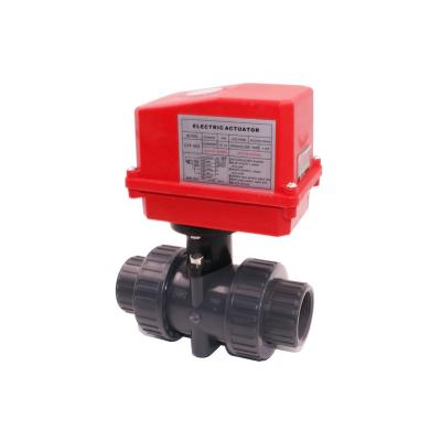 China General UPVC Triclamp Butterfly Plate Motor Actuator Motorized Valve Food Industry Compatible Chemical Solvents for sale