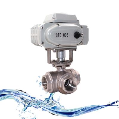 China CTB-025 250NM 50W General Mechanical Block Butterfly Electric Motorized Ball Valve AC380V AC220V DC24V DC12V for sale