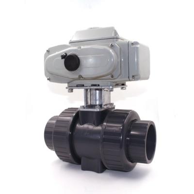 China Double Actuator Position-Limiter General Motorize Electric Actuator Ball Valve Stainless Steel UPVC for sale