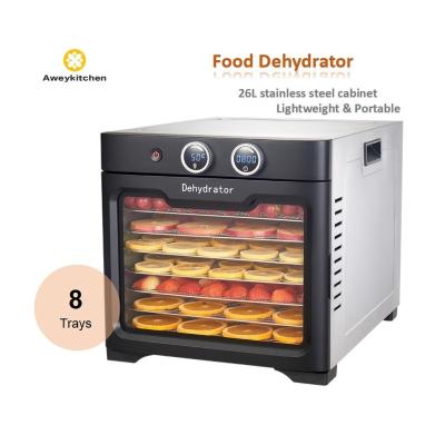 China Household 8 Layers Constant hot airflow dryer dehydration digit knob control stainless steel tray Home fruit dehydrator for sale