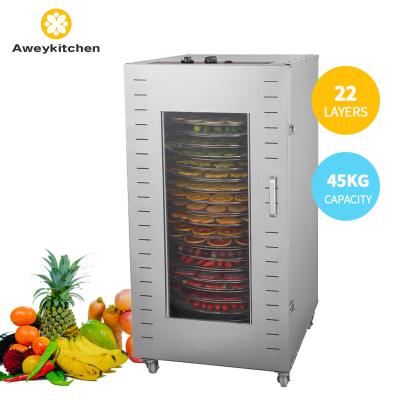 China Commercial 22 Trays Big Capacity Automatic Rotation Seafood Dryer Mushroom Beef Jerky Bacon Commercial Dehydrator for sale