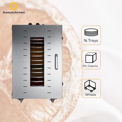 China Commercial Auto-rotation round trays 16 layers commercial food dehydrator home fruit dehydrator for sale