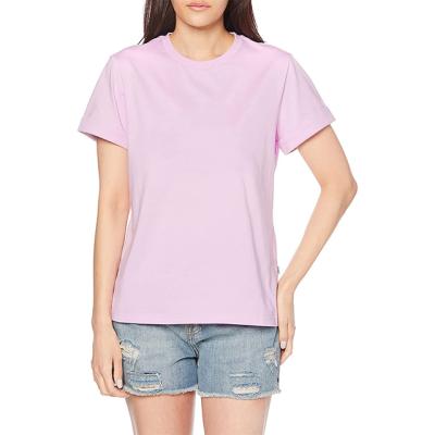 China Wholesale Logo Printed Blank Women Anti-wrinkle Plain Tshirts Customized Anti-wrinkle 100% Cotton T-shirt for sale