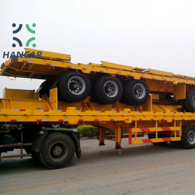 China Truck Trailer Brand 40ft Container Trailer 12 Head Twist Locks Flat Bed Semi Trailer For Transport Containers for sale