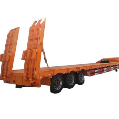 China Truck Trailer 3 Axle 60 Ton 100 Ton Low Bed Truck Lowbed Semi Trailer For Sale In Nigeria for sale