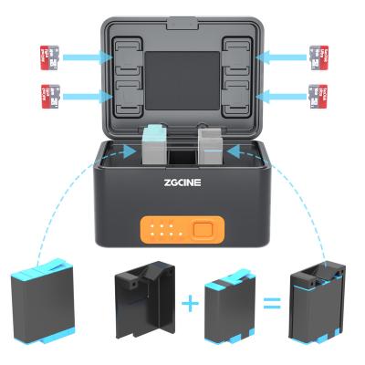 China Billing Good ZGCINE PS-G10 GoPro Triple Charger Box Card Slots Storage Function and TF Batteries Vanish Pro Accessories Charging Case for sale