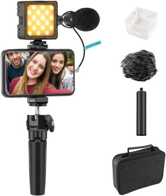 China Stable Cell Phone Vlogging Kit with Shotgun/Led ​​Light/Microphone for Content Creator for sale