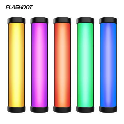 China FLASHOOT RGB and bi-color portable tube light for video photography with OLED display, magnetic, built-in battery, FL-T6 tripod for sale