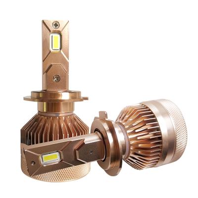 China Aviation Aluminum M8 Small Size Auto Universal H3 H4 9005 9006 Double Big Coolant 50W Copper Car Lights Led Front Headlight With Fan for sale