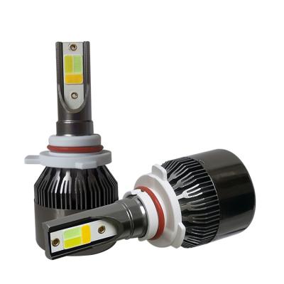 China COB 9006 Chip Led Headlight Hot Selling Aluminum Aviation Car Headlight H1 H3 H4 H7 9004 Led Headlight With 3 Colors for sale