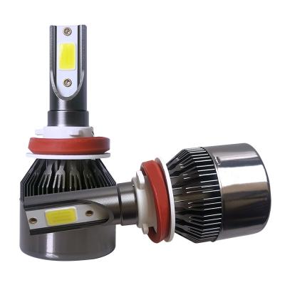 China Aviation Light Bulbs C6 9006/HB4 Conversion Kit Hi /Lo Aluminum COB Chip Motorcycle Front Light Engine LED Headlight for sale