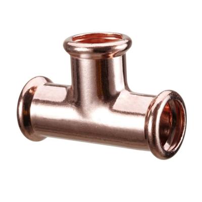 China Connect Pipes Press M Profile Copper Tee Capillary Copper Pipe Fitting for sale