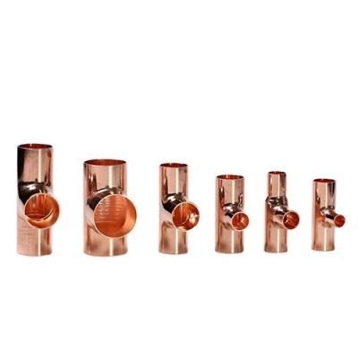 China Plumb the & HVACR Reducing Tee Plumbing Red Copper Fittings Chinese Factory for sale