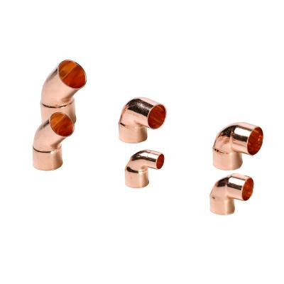 China Plumb the & HVACR Copper Elbow Plumbing Red Copper Fittings Chinese Factory EN1254-1 15mm 22mm for sale