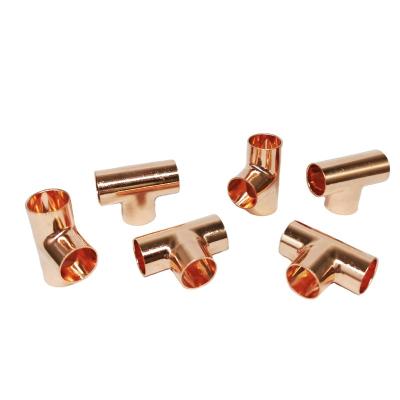 China CW024A/C12200 Tee Equal End Feed Chinese Factory Copperfit Tubing Ensures Wrot Red Copper Pipe Fittings for sale