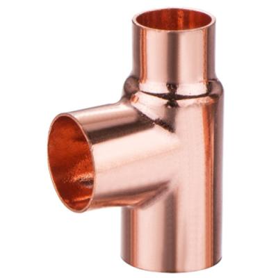 China Water Pipe System Reducing Tee C X C X C End Feed Copper Fittings ASME B 16.22 For Tubing And HVAC for sale