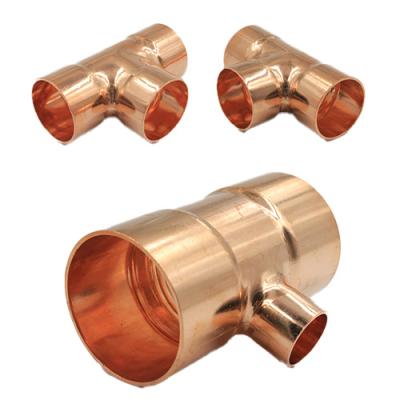 China Plumb the & HVACR Copperfit Equal Tee CXCXC Chinese Factory Common Tubing Supplies Red Copper Pipe Fittings for sale