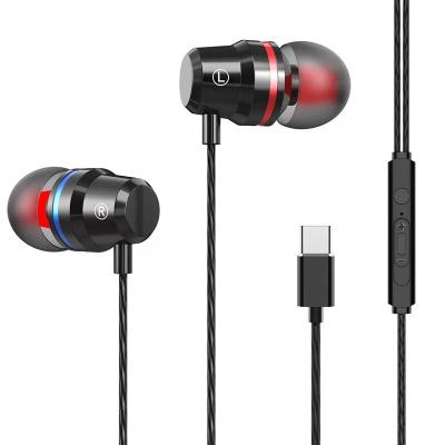 China Type-C 9D Stereo Sound Interface Wired Earbuds 9D Stereo Earbuds Clear Bass Wired In-Ear With Mic Earphone for sale