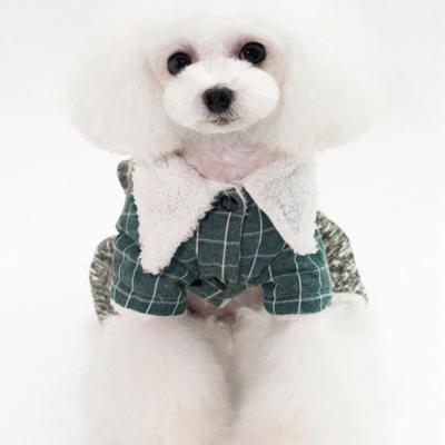 China 2021 Viable Hot Sale With Toy Design Plaid Shirt Four Legs Dog Cat Apparel Clothes for sale