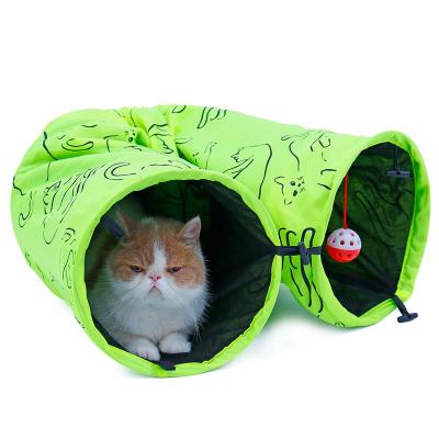 China 2021New SaleTravel Durable Foldable Green Tunnel Caterpillar Pet Toys Dismountable Cat for sale